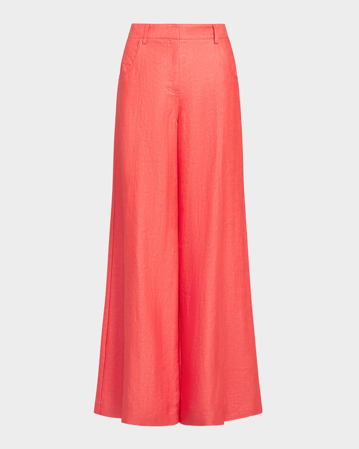 TWP Dees Cotton Linen Wide-Leg Trousers
