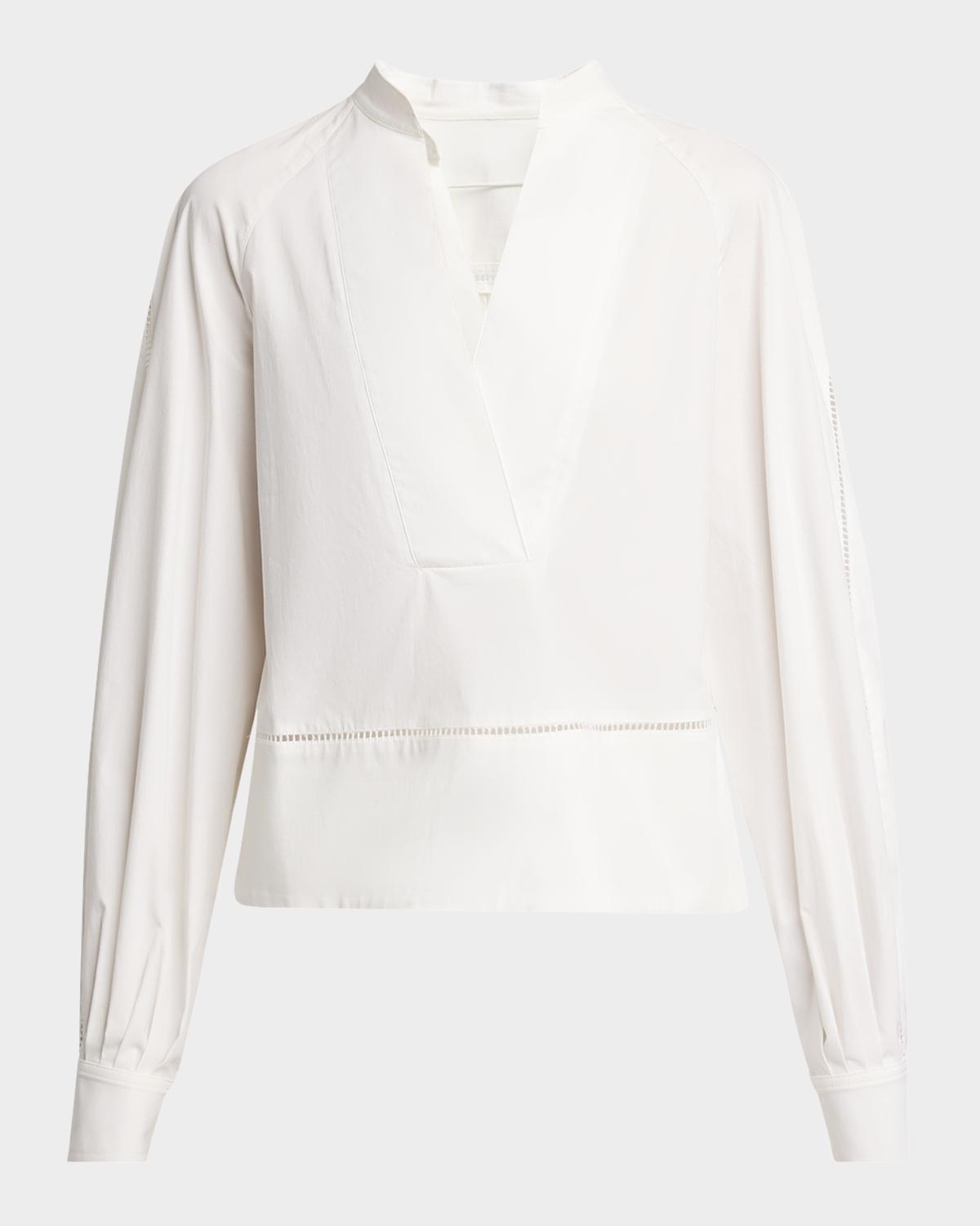 Proenza Schouler Grayson Ladder Stitch Poplin Top