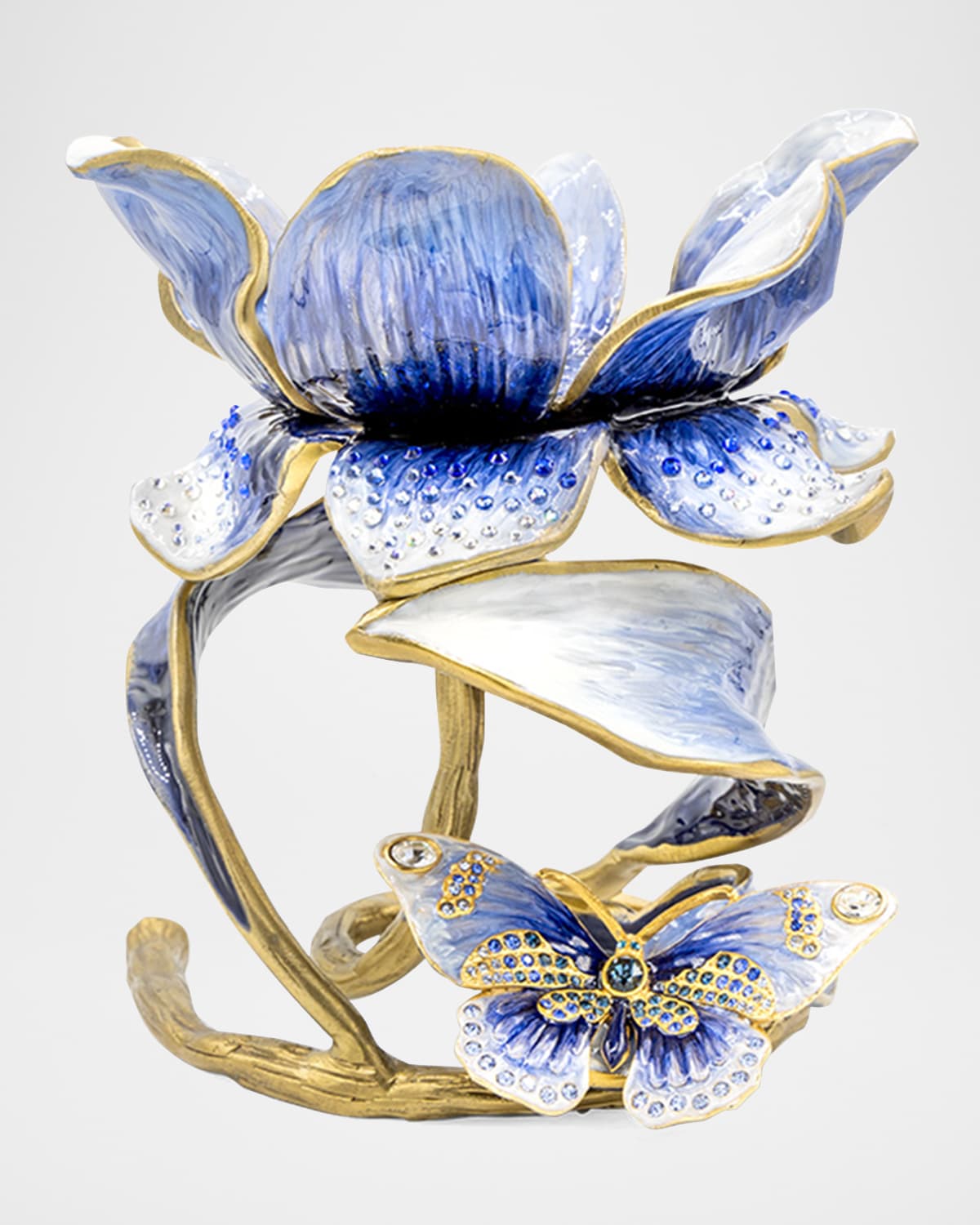 Jay Strongwater Aimee Floral 7" Pillar Candle Holder