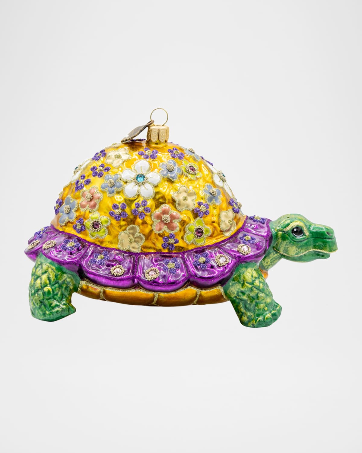 Jay Strongwater Floral Terrapin Christmas Ornament