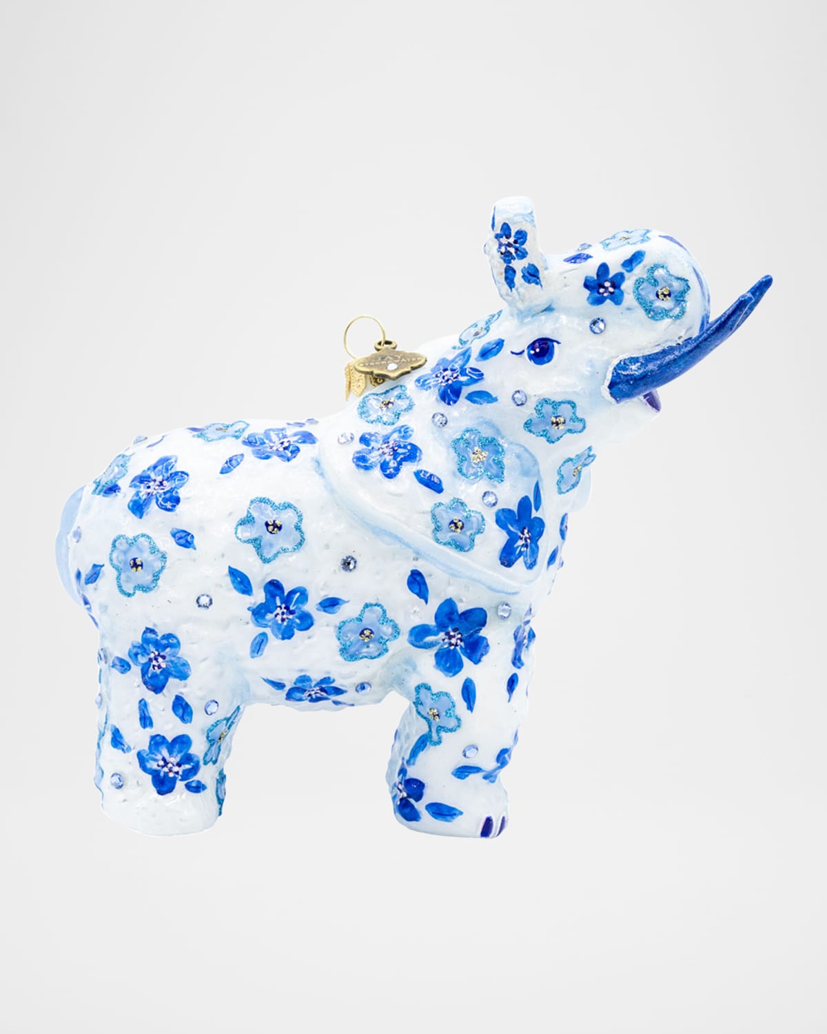 Jay Strongwater Bouquet Elephant Christmas Ornament