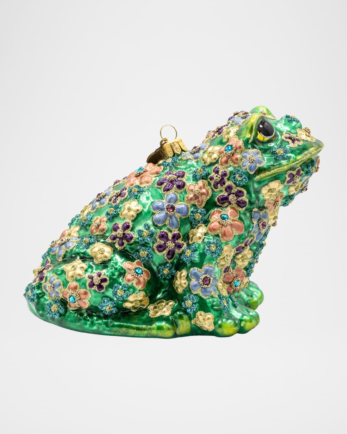Jay Strongwater Floral Frog Christmas Ornament