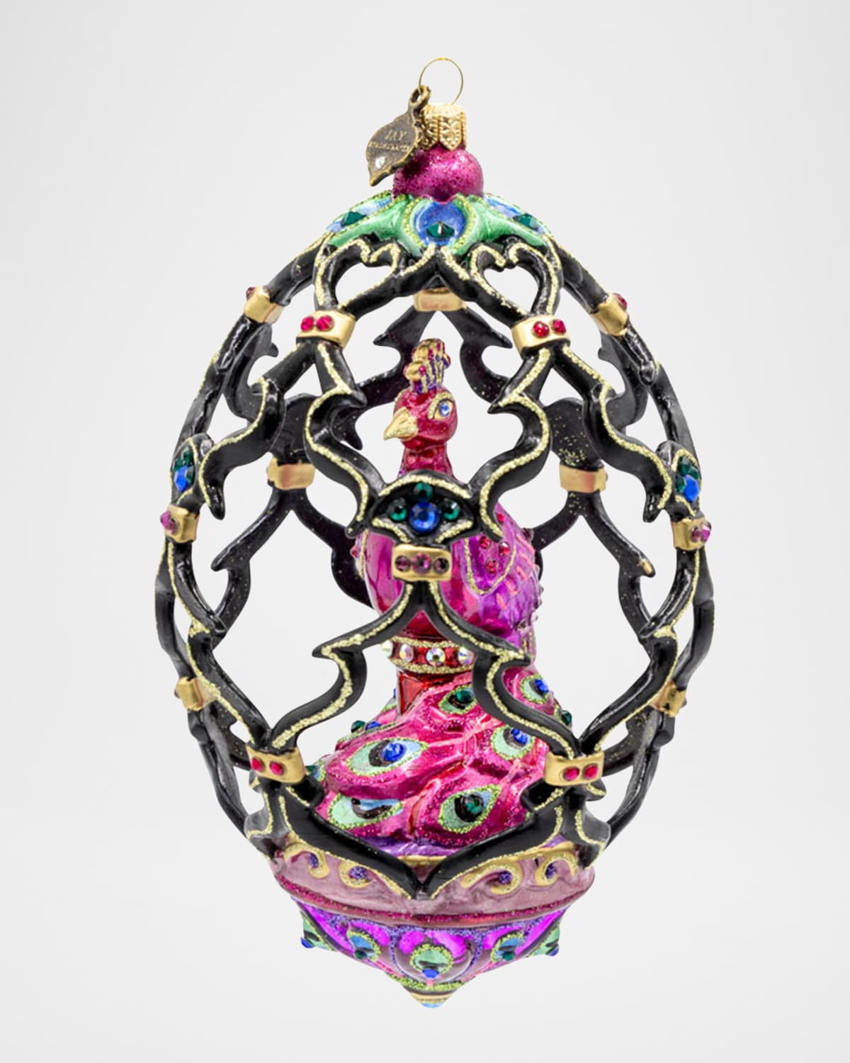 Jay Strongwater Peacock Egg Christmas Ornament