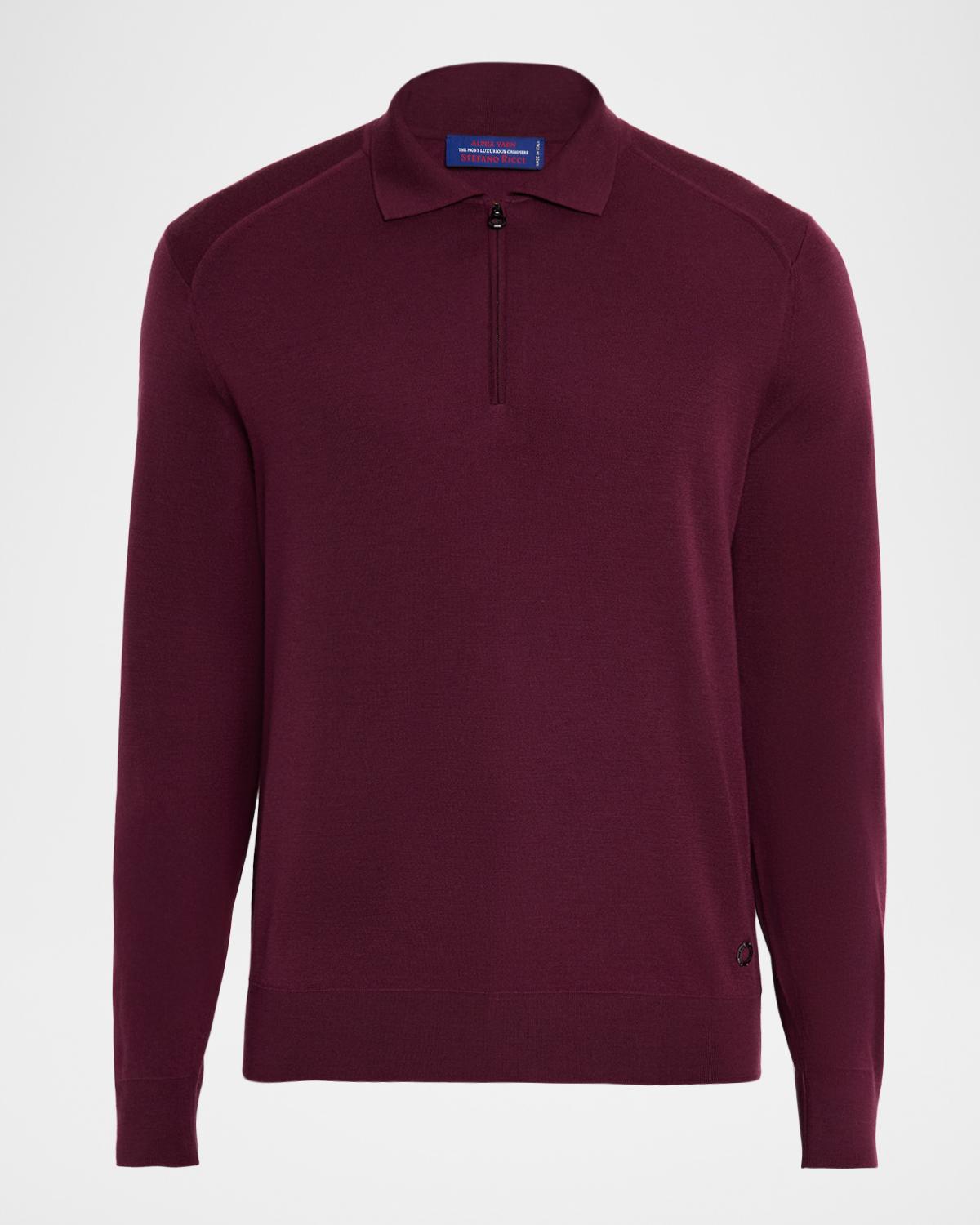 Stefano Ricci Men's Cashmere Quarter-Zip Polo Sweater