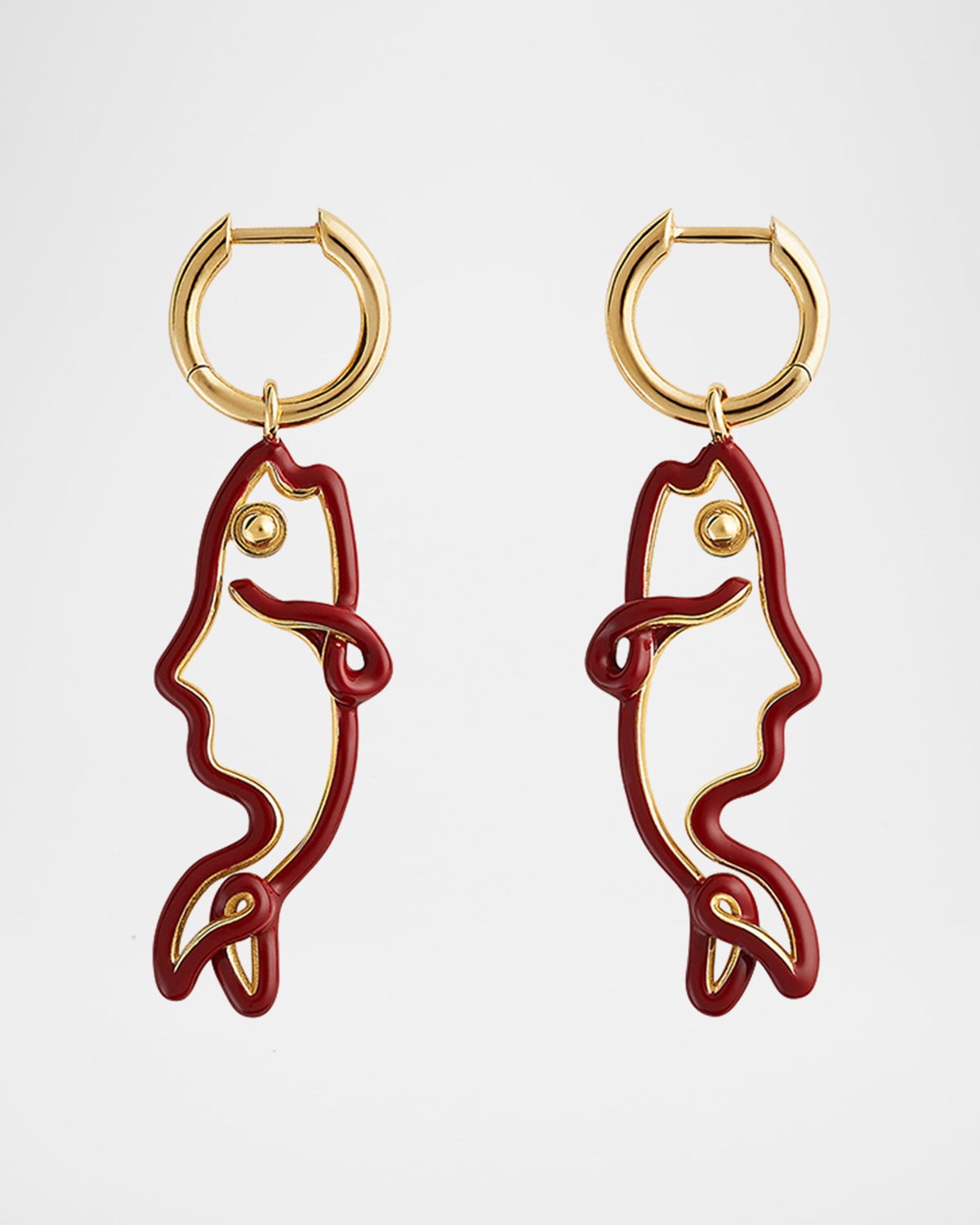Bottega Veneta Enamel Fish Earrings