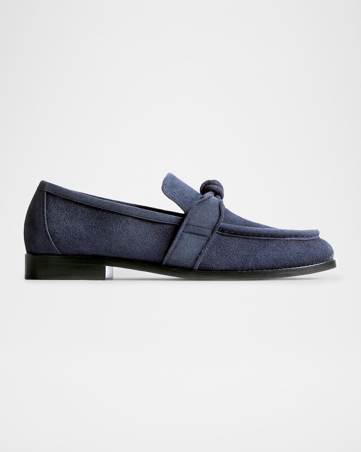 Bottega Veneta Men's Astaire Knot Suede Loafers