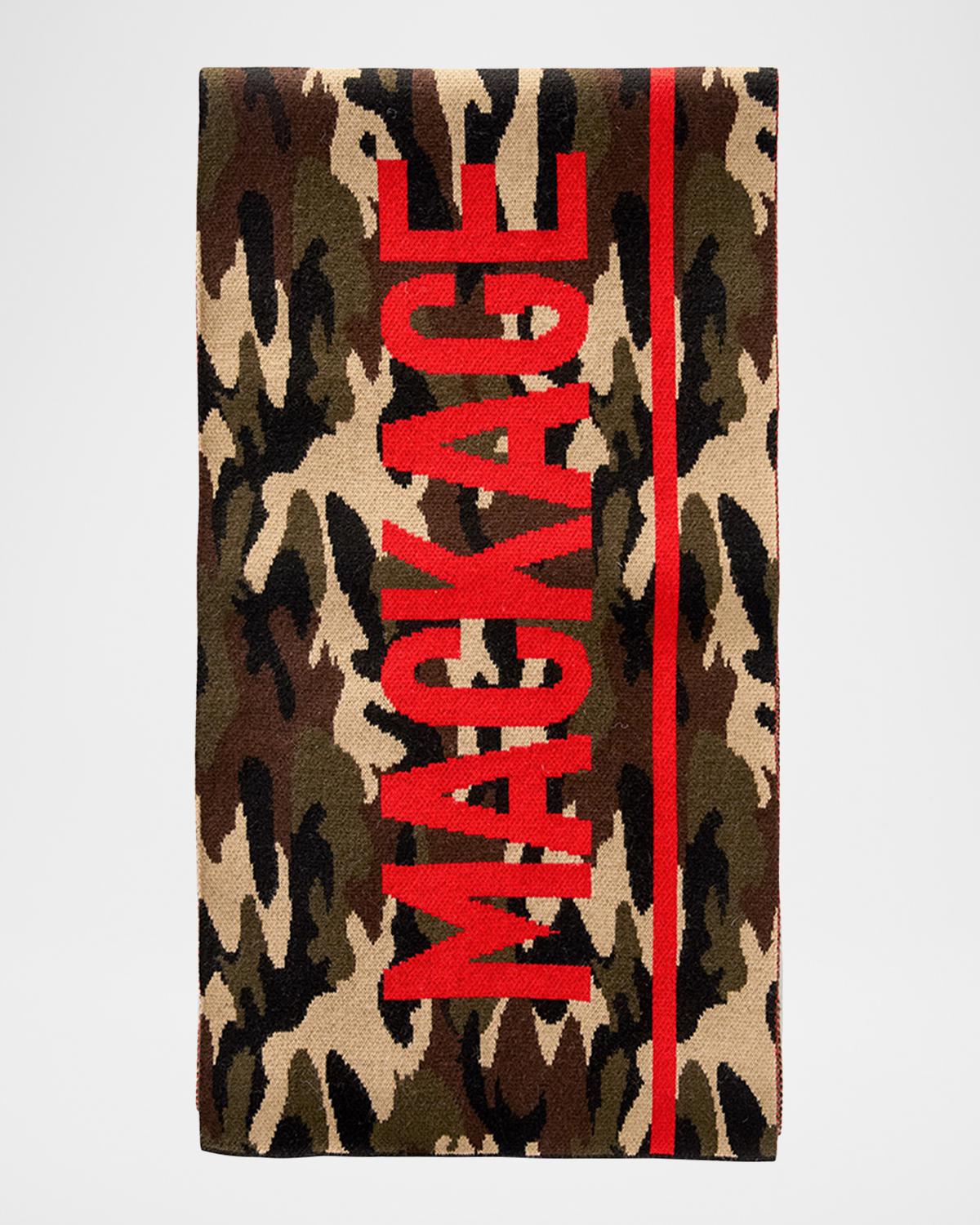 Mackage Men's Juno Wool Camouflage Logo Scarf
