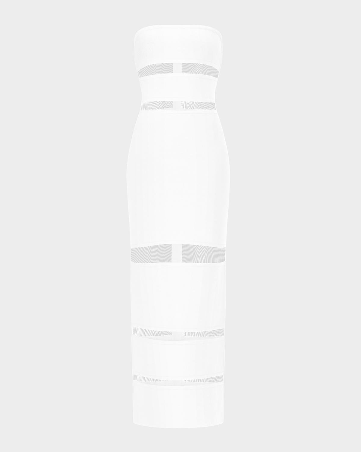 Hervé Léger The Vera Strapless Illusion-Insert Column Gown
