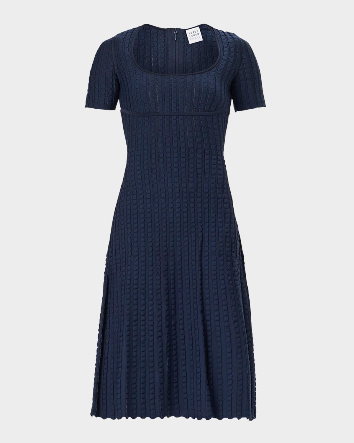 Hervé Léger The Calista Textured Scoop-Neck Dress