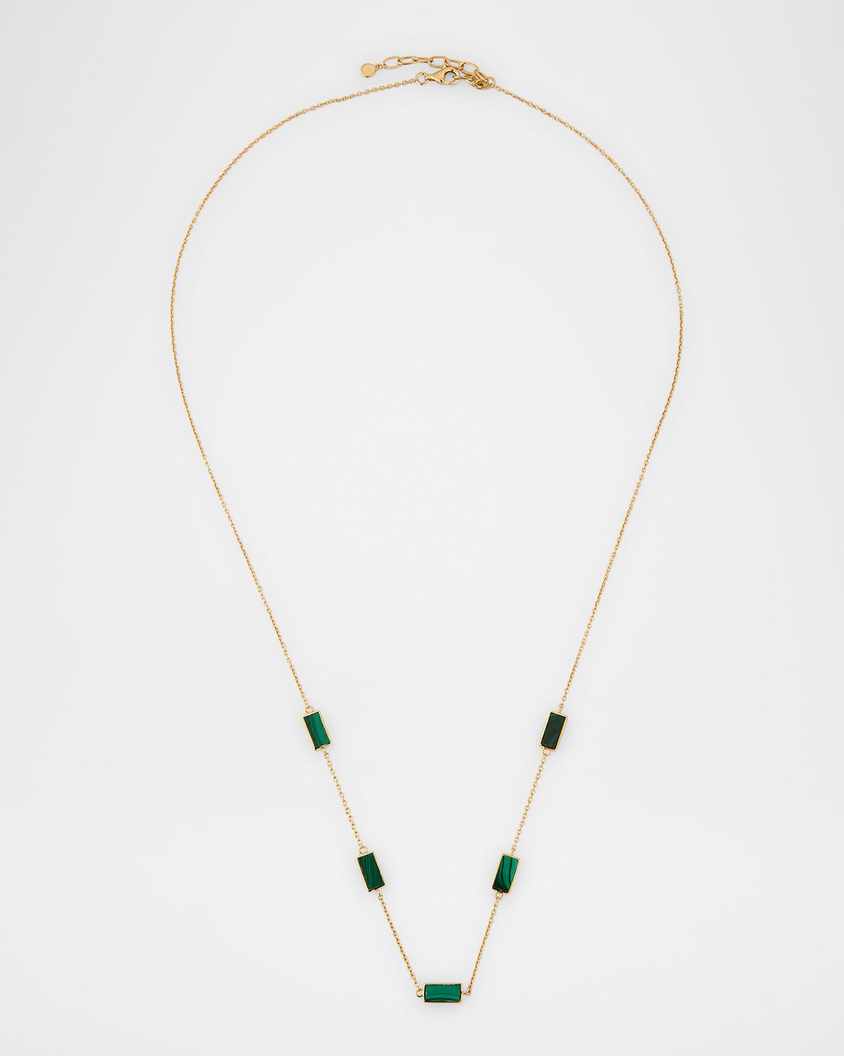 Five Station Rectangle Dash Necklace