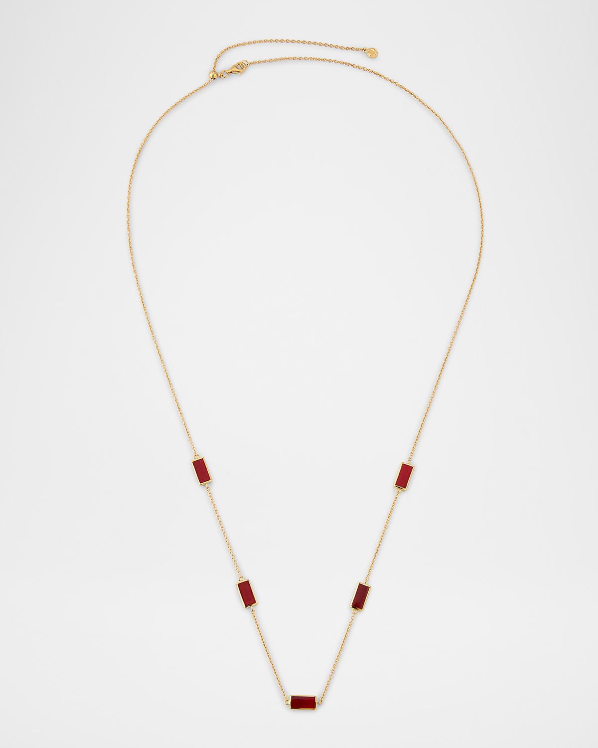 Five Station Rectangle Dash Necklace