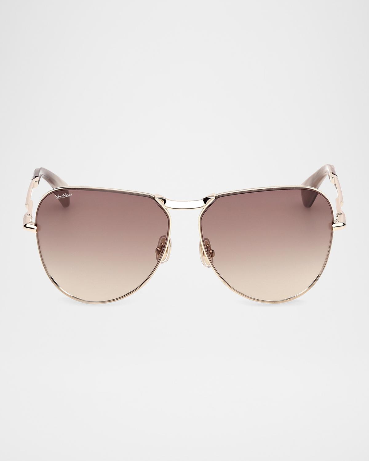 Max Mara Miller-2 Metal Aviator Sunglasses