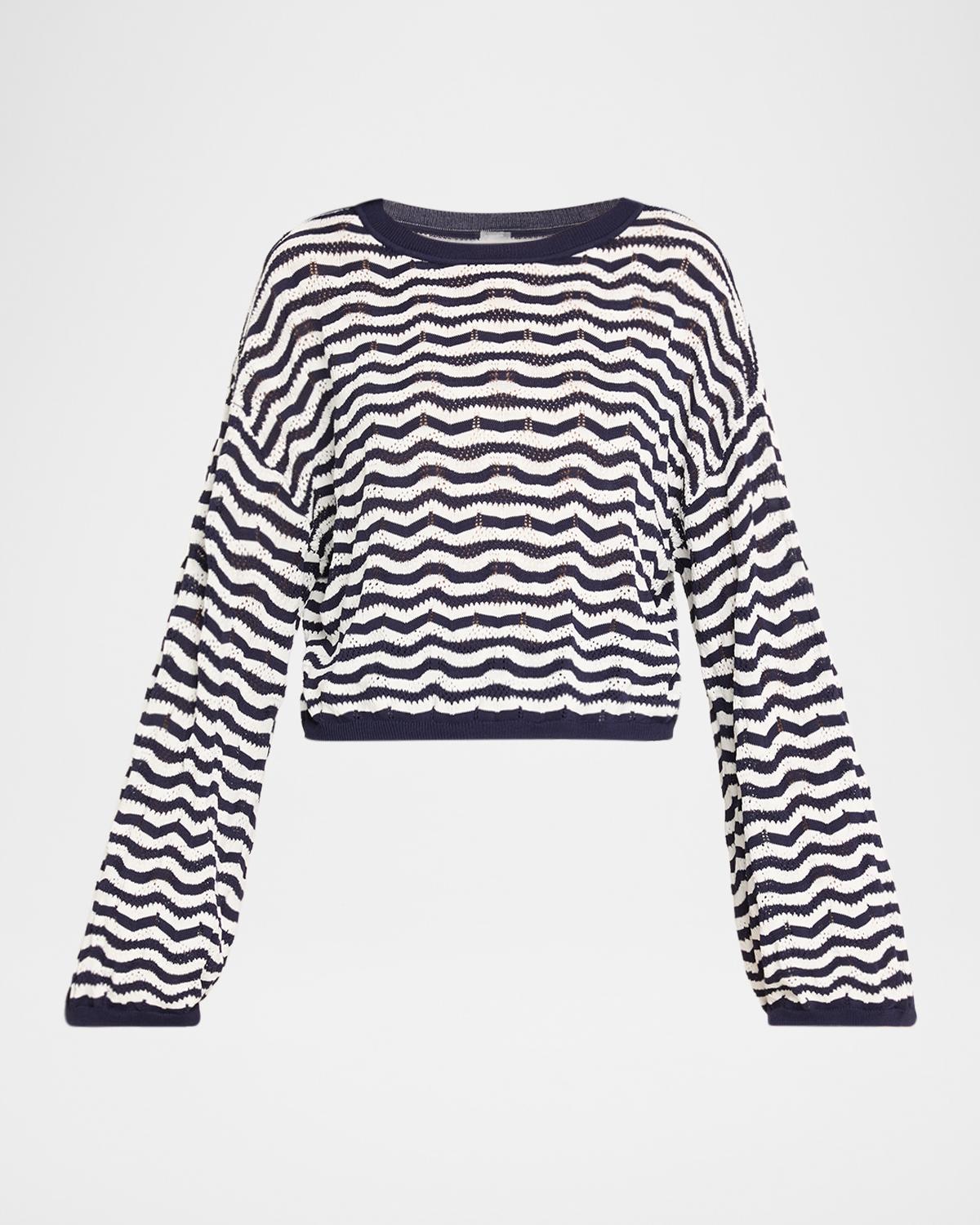 PQ Swim Palmer Striped Crochet Top