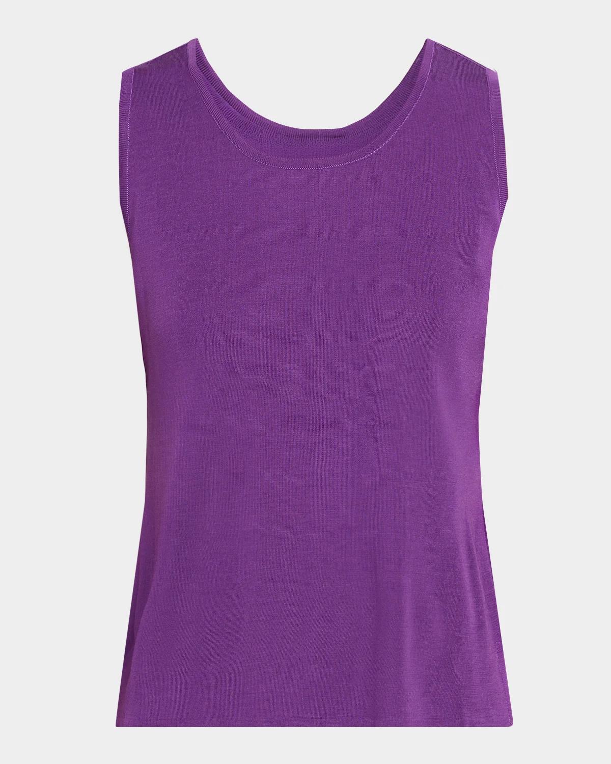 Misook Double Scoop-Neck Tank