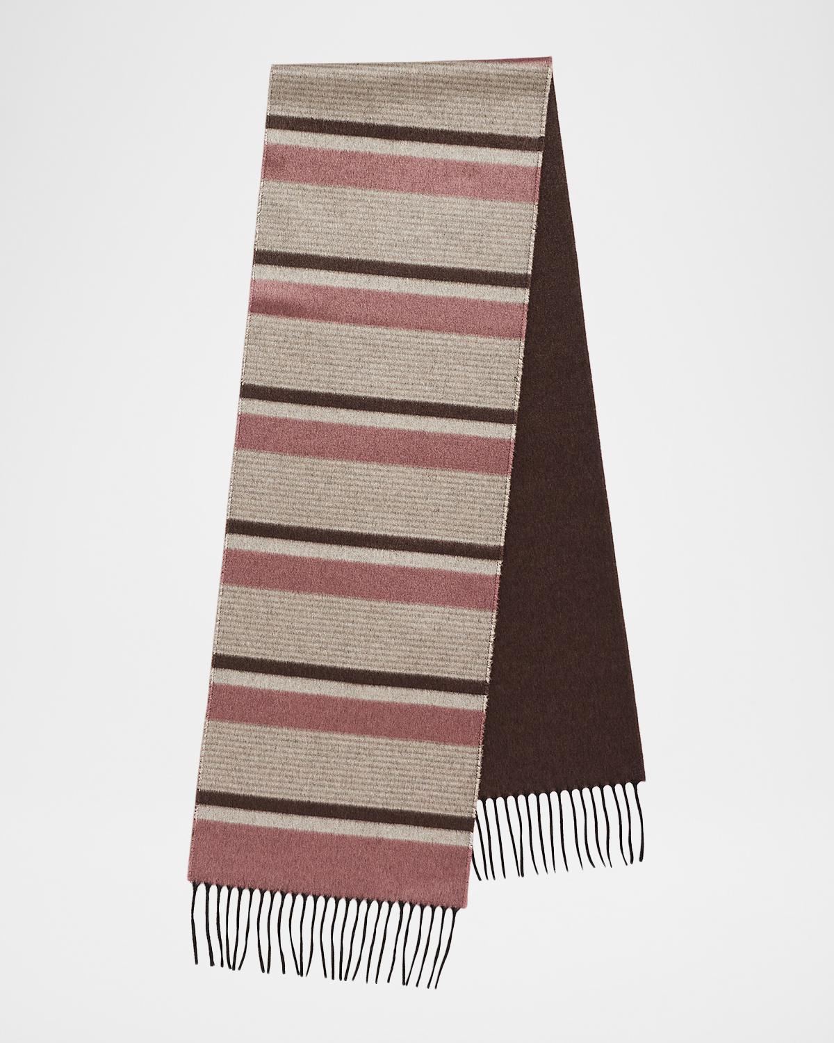 PIACENZA 1733 Men's Rascar Solid to Stripe Silk and Cashmere Scarf