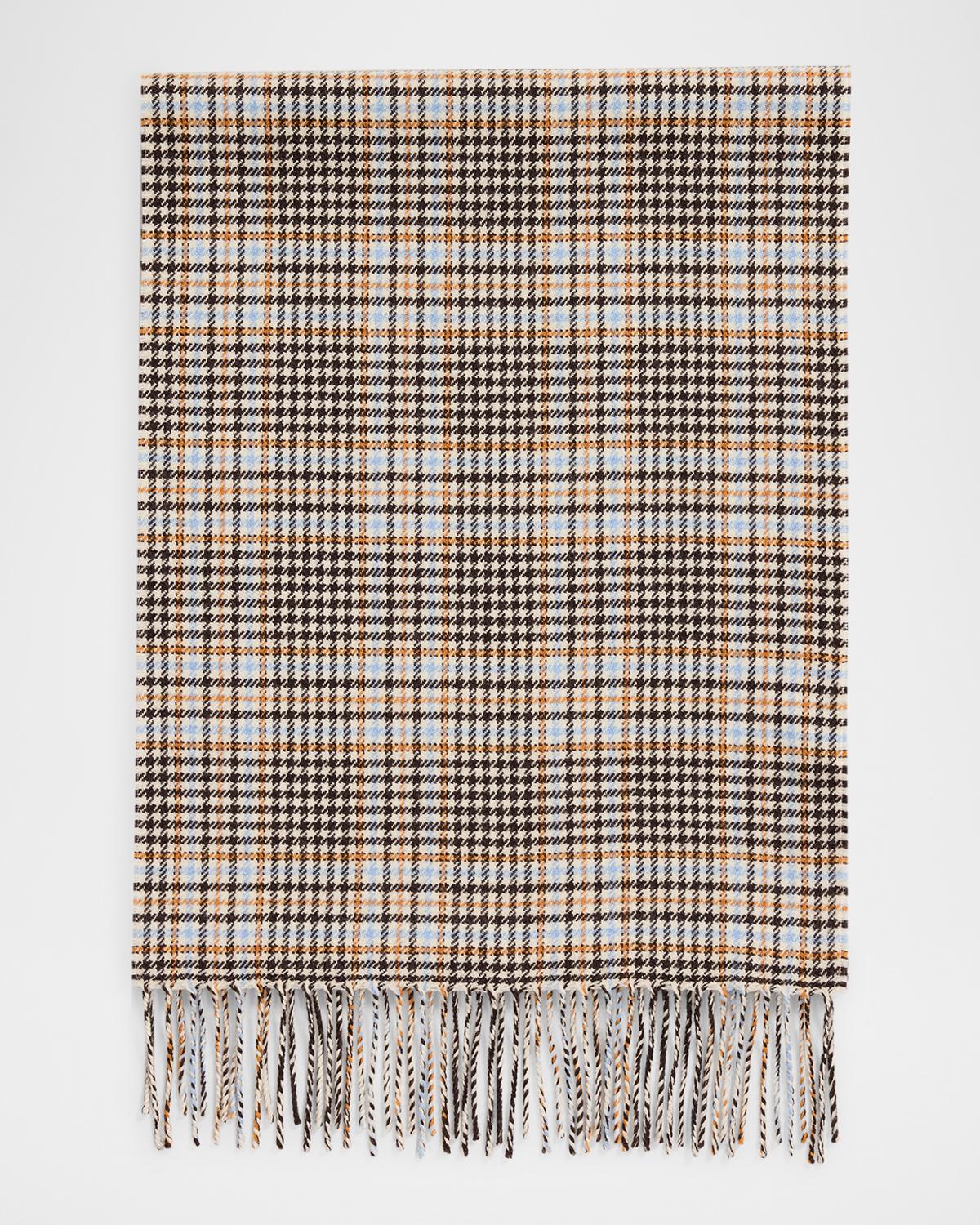 PIACENZA 1733 Men's Castle Houndstooth Plaid Wool Scarf