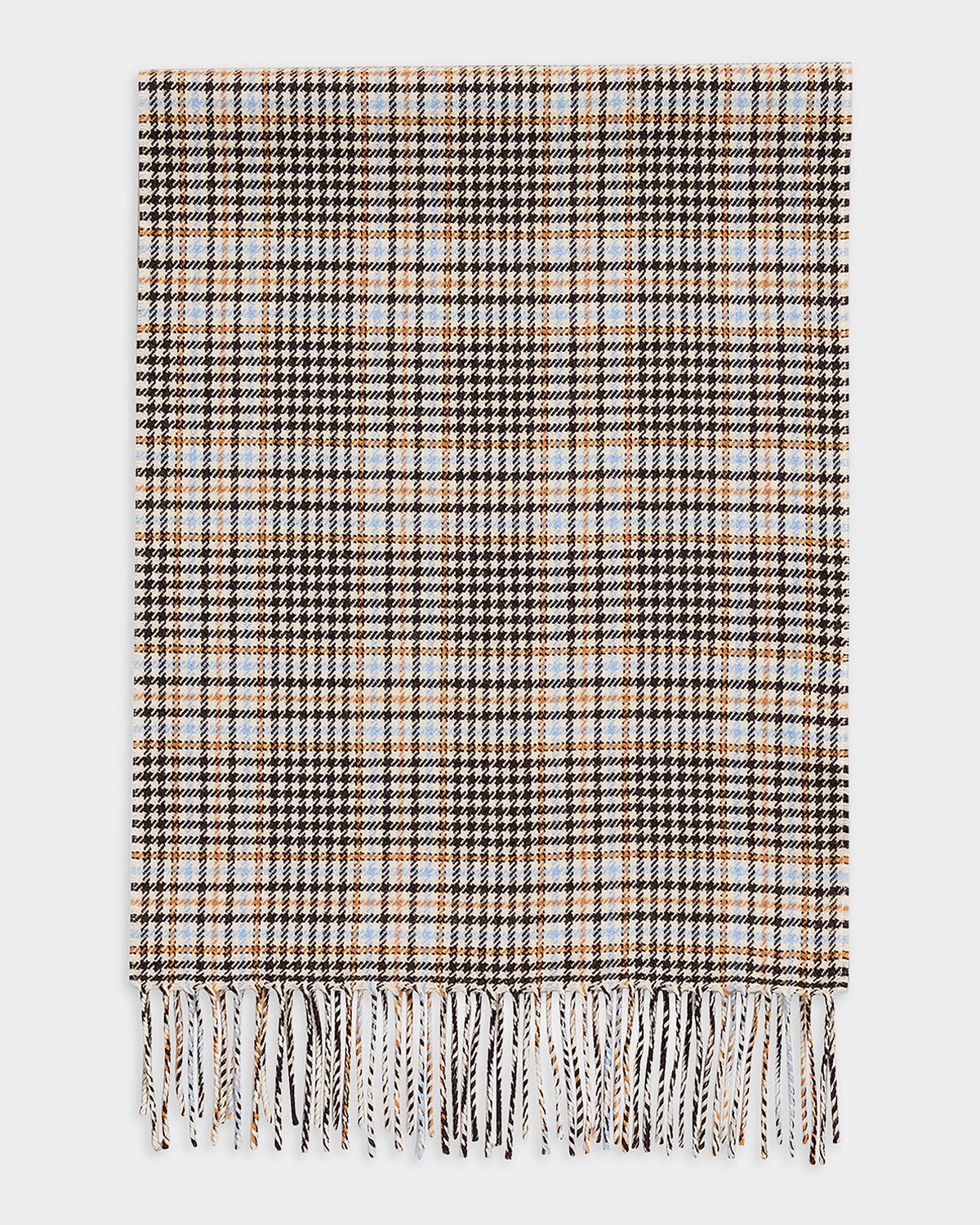 PIACENZA 1733 Men's Castle Houndstooth Plaid Wool Scarf