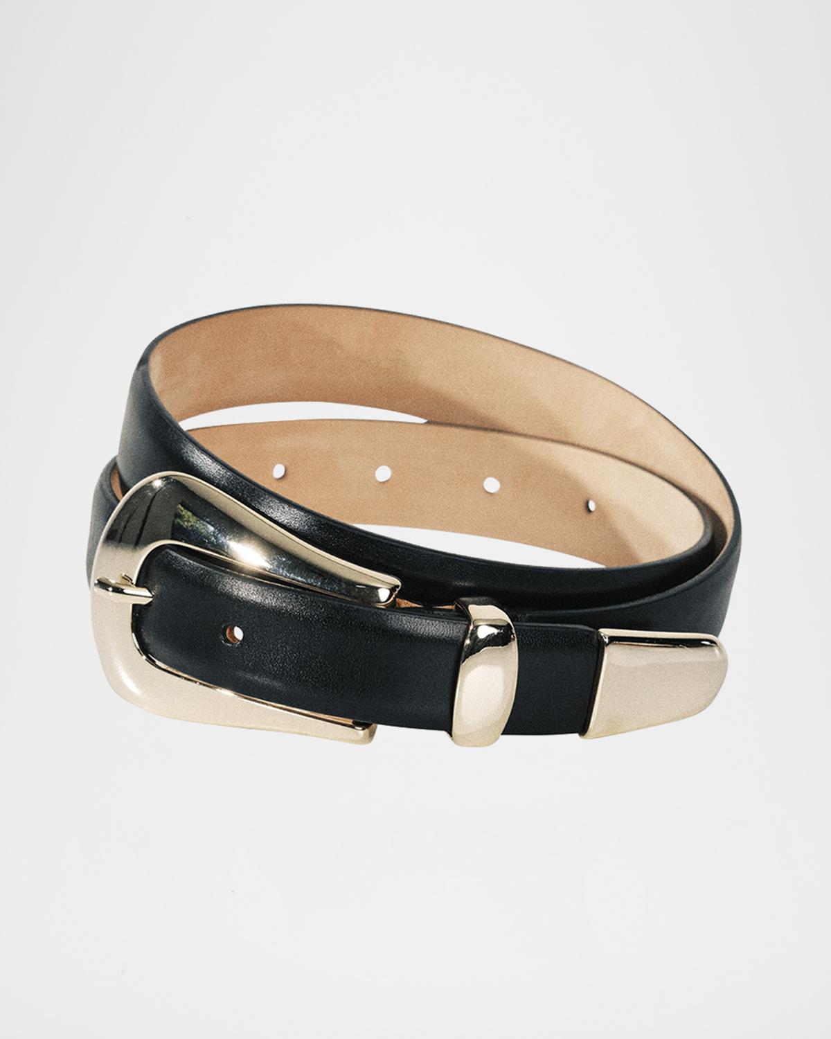Déhanche Colette Gold-Tone Buckle Leather Belt