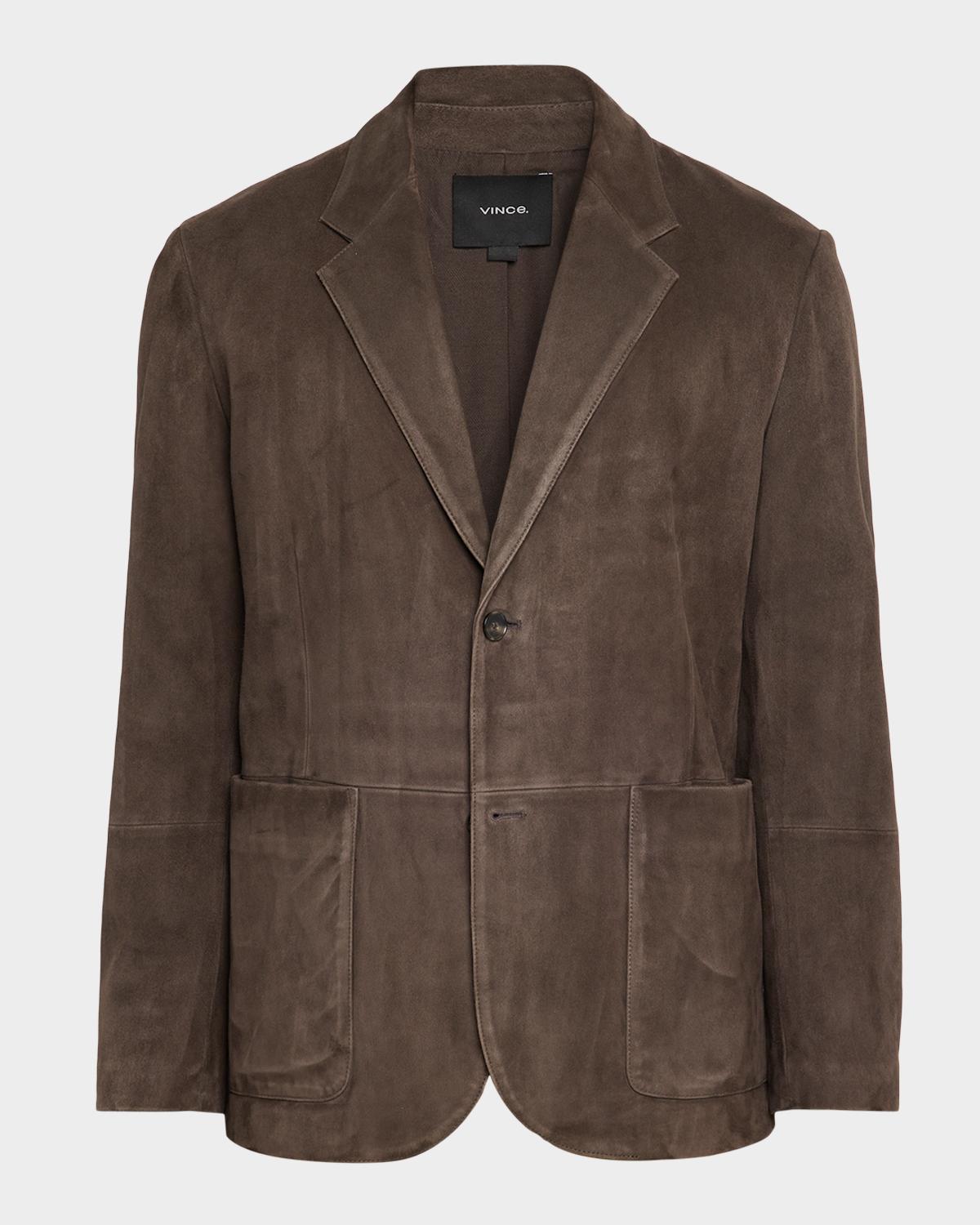 Vince Men's Suede Notch Lapel Two-Button Blazer