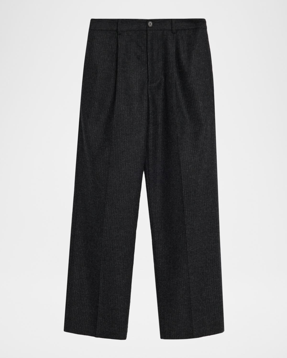 FRAME Men's Pinstripe Wide Leg Trousers