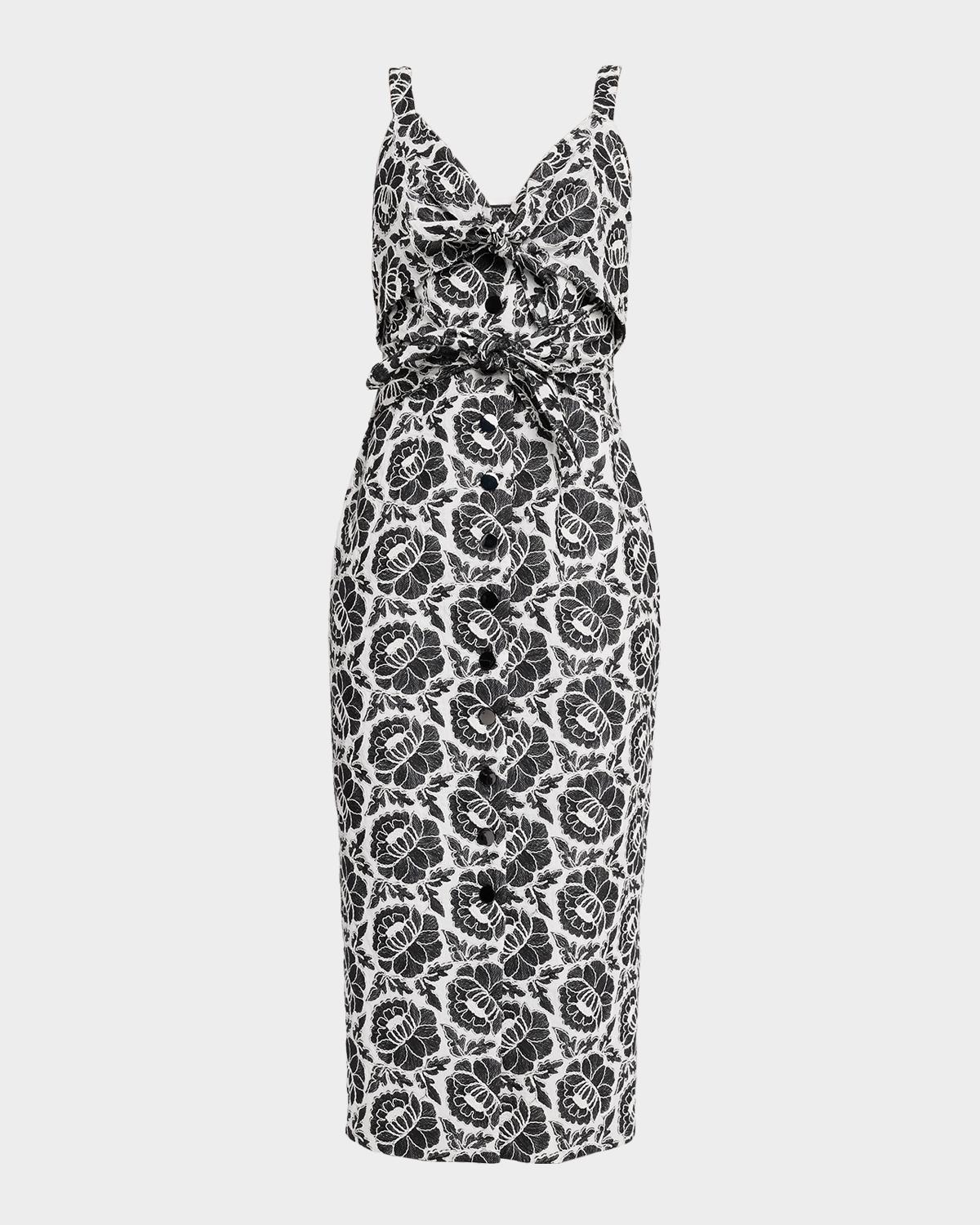 Toccin Gia Double Tie-Front Midi Dress