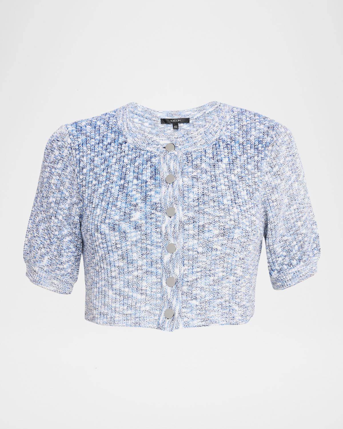 Toccin Christy Cropped Short-Sleeve Cardigan
