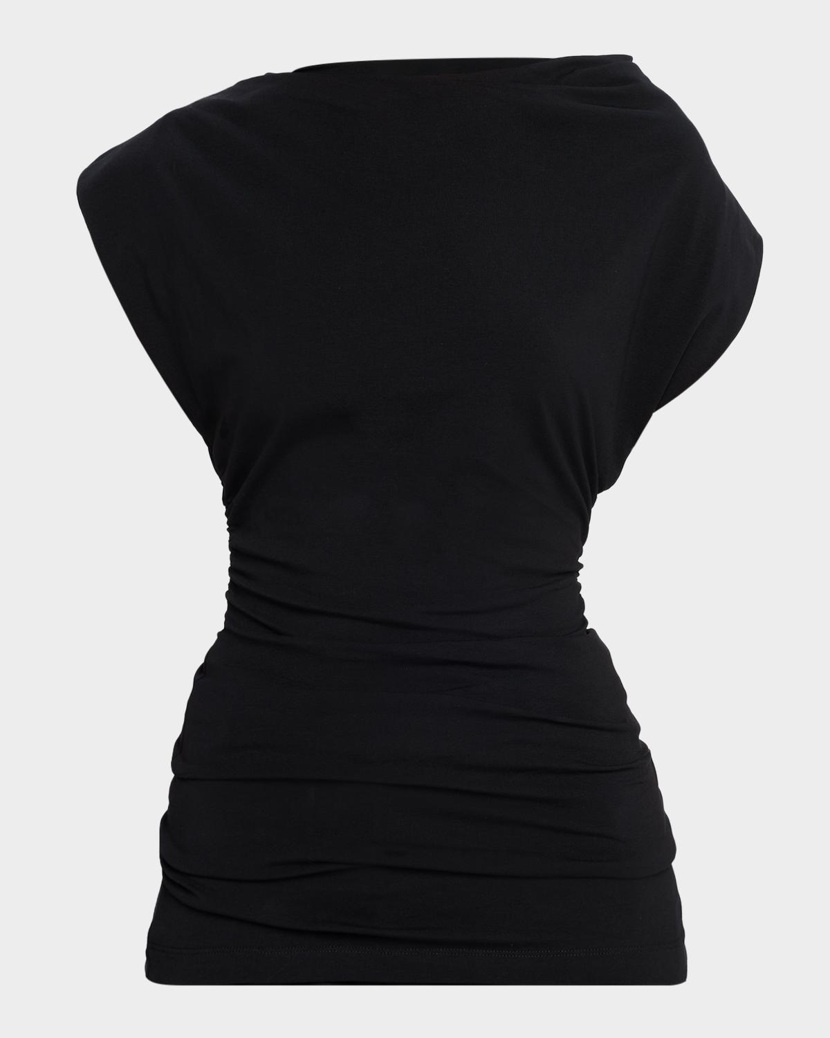 Akyn Studio Isla Ruched Cotton Jersey Top