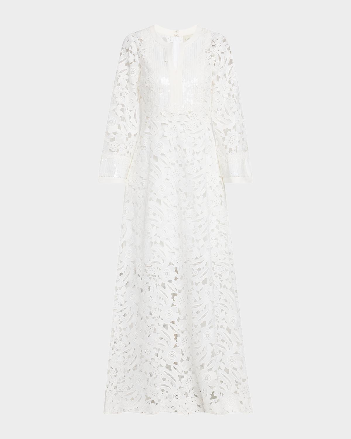 SACHIN BABI Cynthia Sequin-Embellished Floral Lace Gown