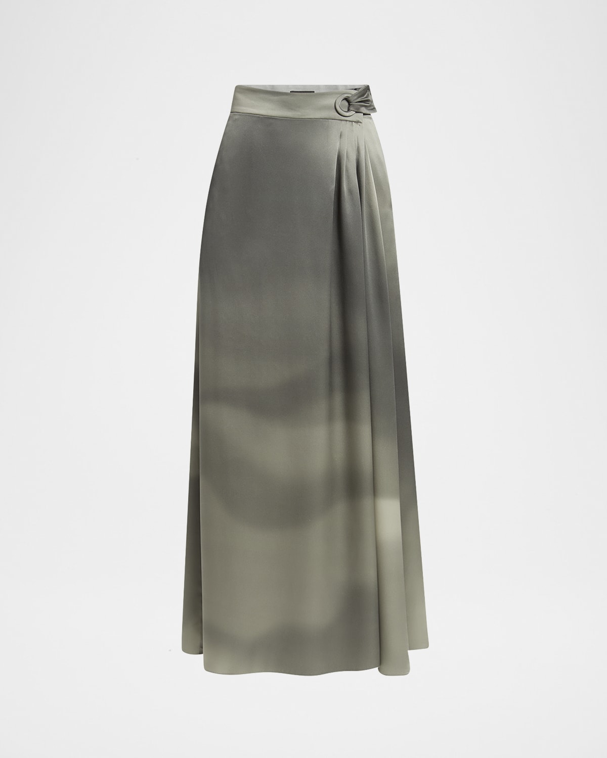Ombre Silk Maxi Wrap Skirt