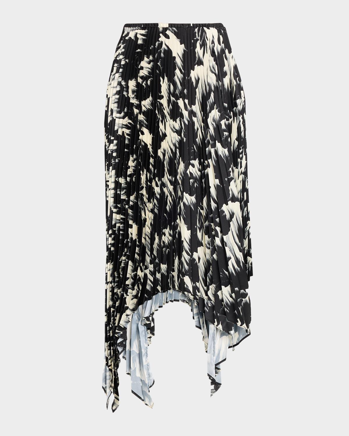 Marques 'Almeida Floral Plisse Midi Skirt