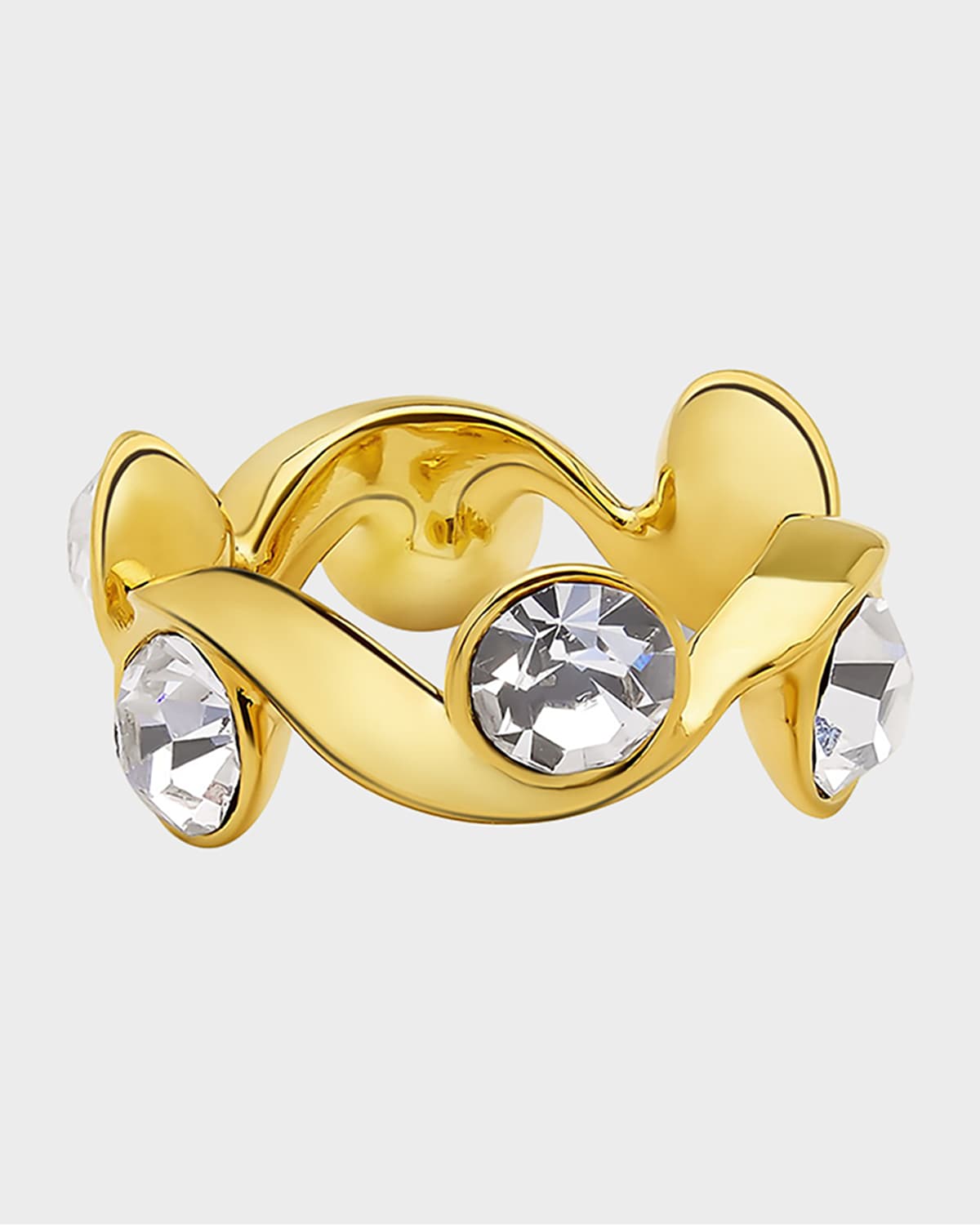 Oscar de la Renta Crystal Wave Ring
