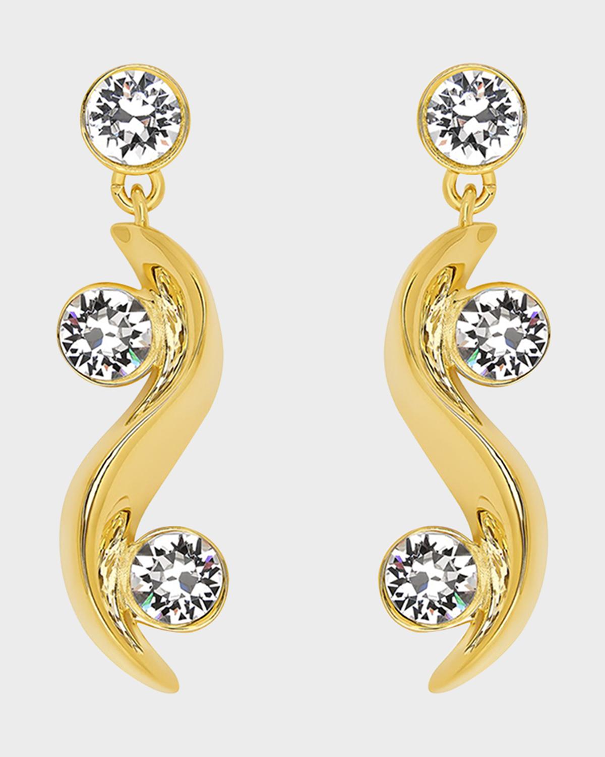 Crystal Wave Drop Earrings
