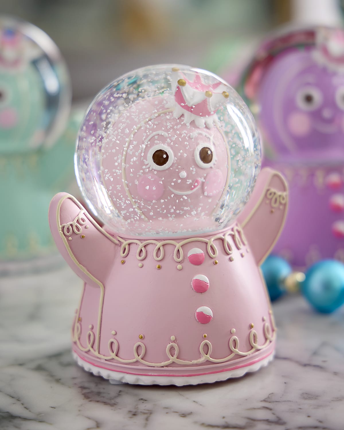 Glitterville Ginger Dough Waterdome, Light Pink