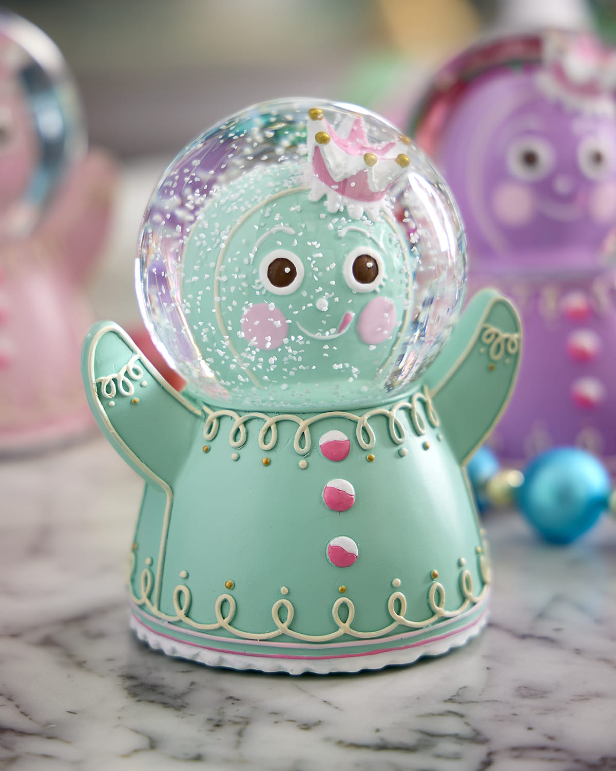 Glitterville Ginger Dough Waterdome, Light Green