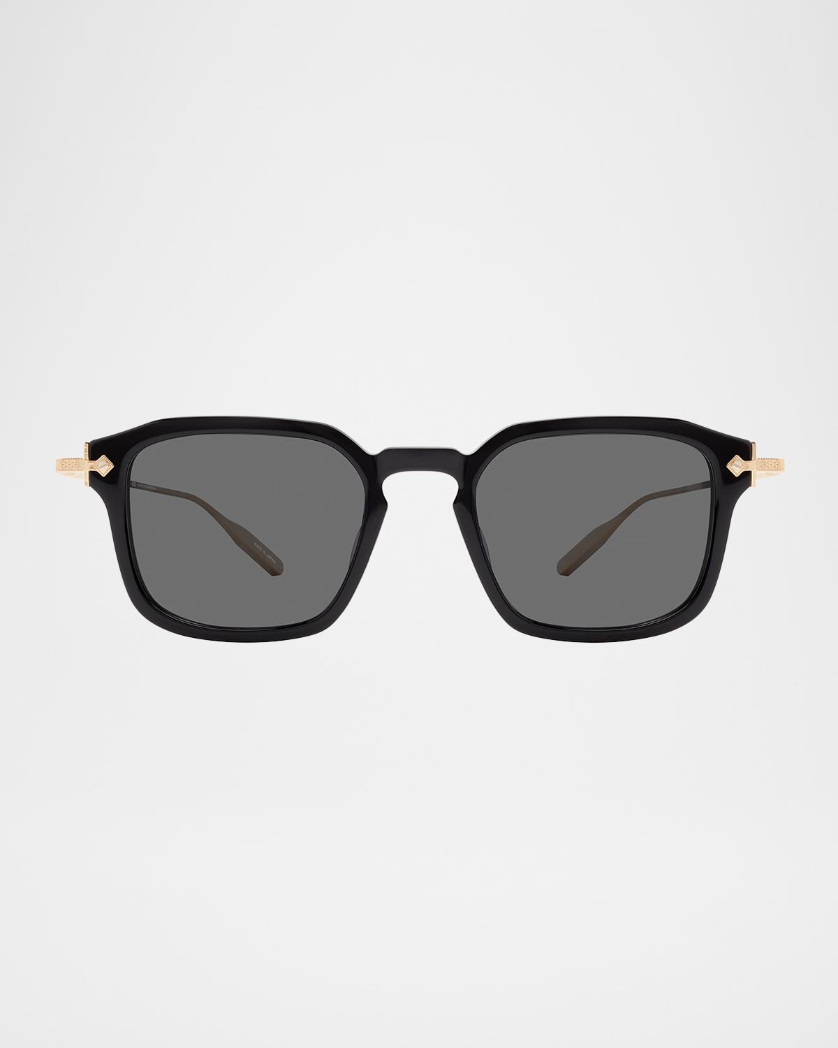 Barton Perreira Men's Nolan Acetate & Titanium Rectangular Sunglasses
