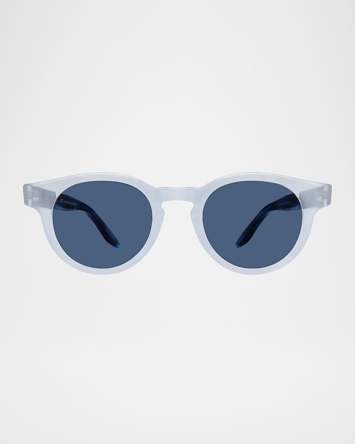 Barton Perreira Men's Oxford Acetate Round Sunglasses