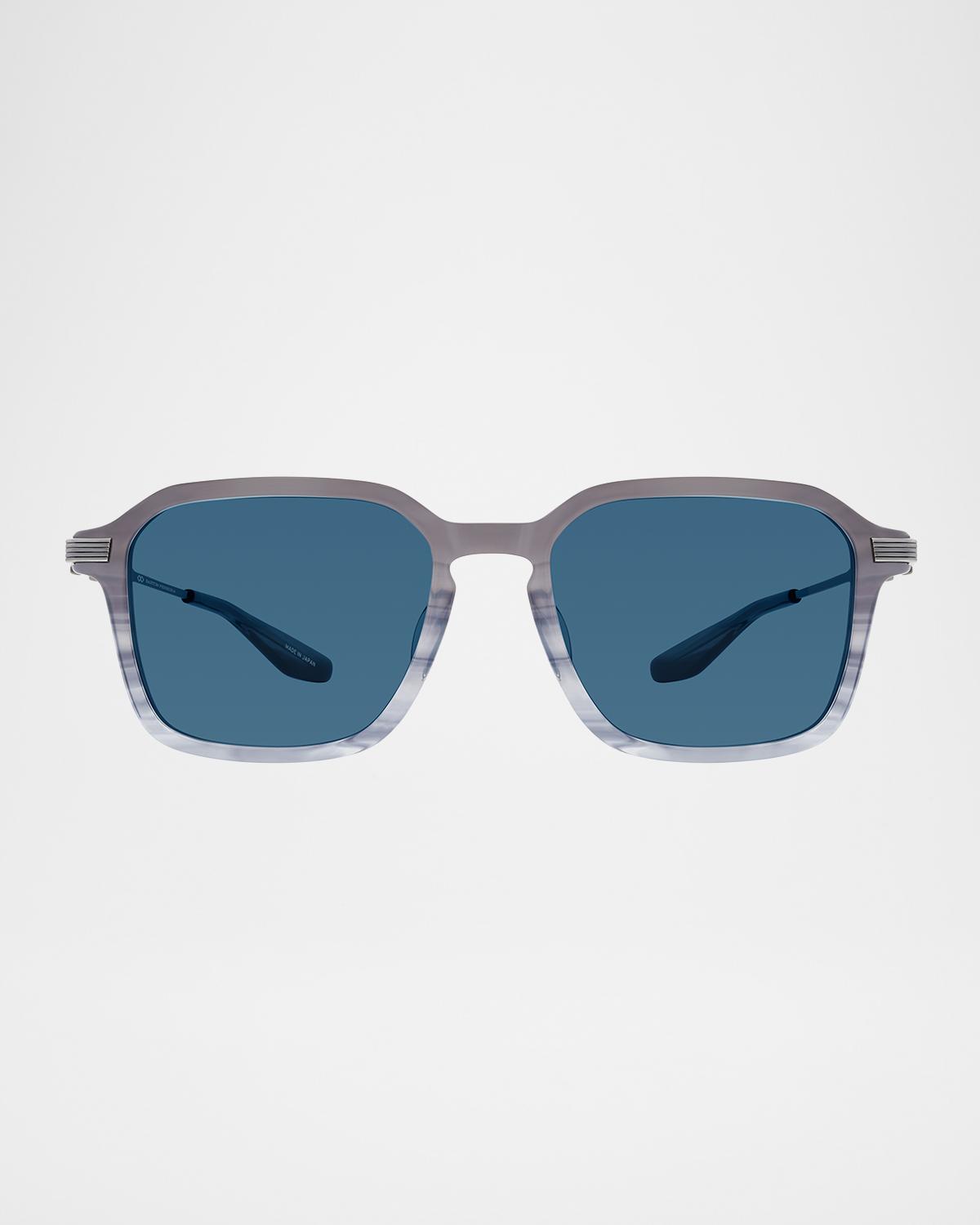 Barton Perreira Men's Delon Acetate and Titanium Rectangle Sunglasses