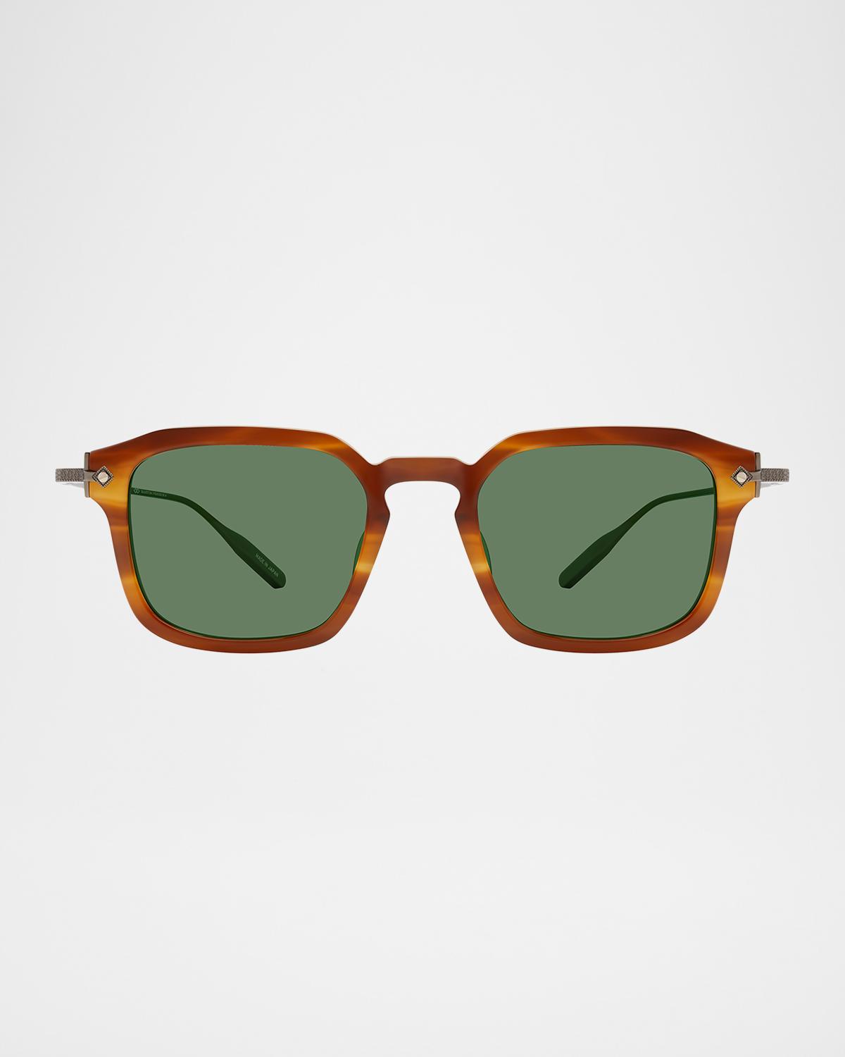Barton Perreira Men's Nolan Acetate & Titanium Square Sunglasses