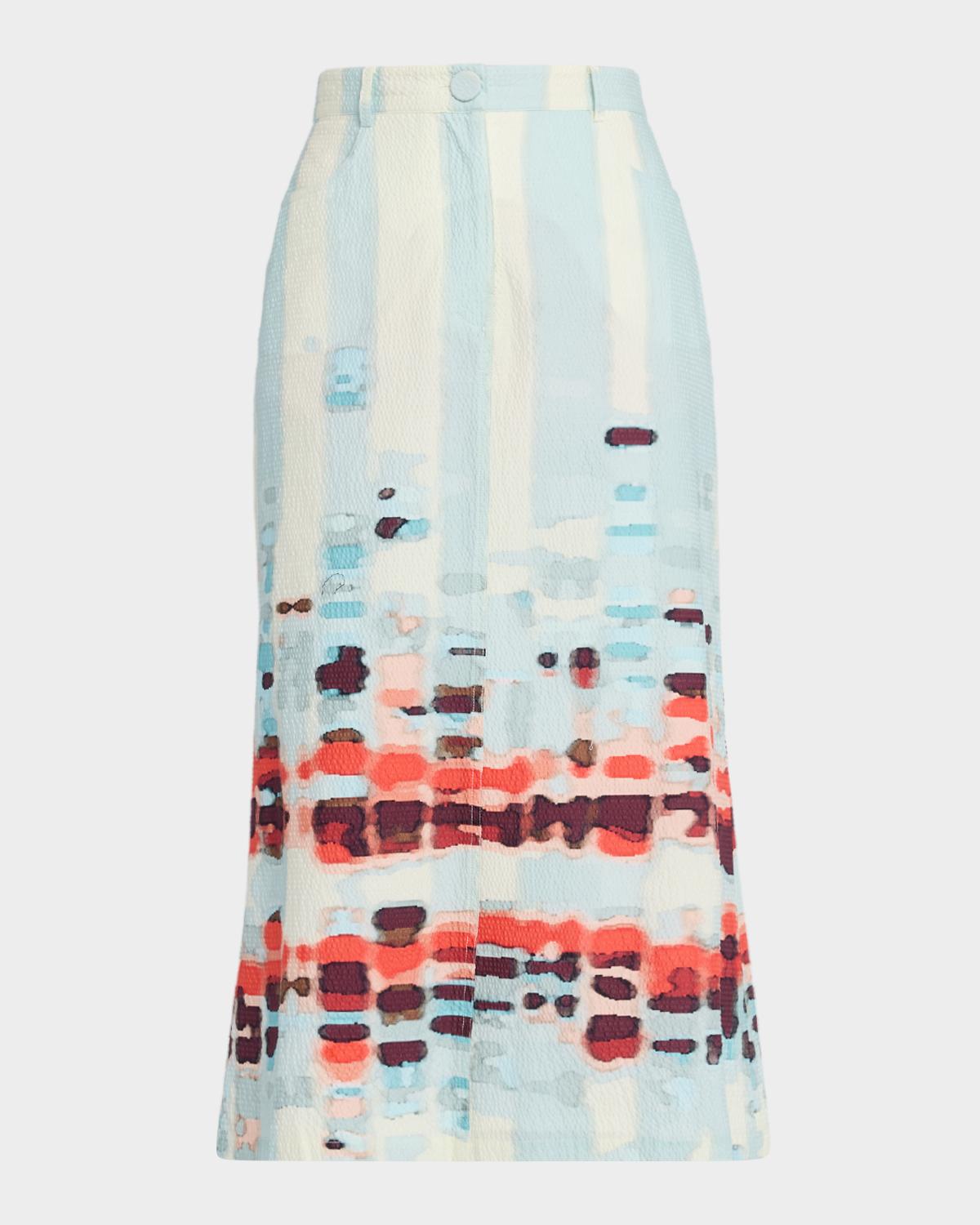 Silvia Tcherassi Layan Stretch Cotton Midi Skirt