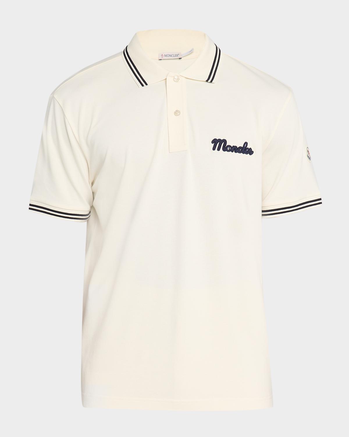 Moncler Men's Logo Script Short Sleeve Polo