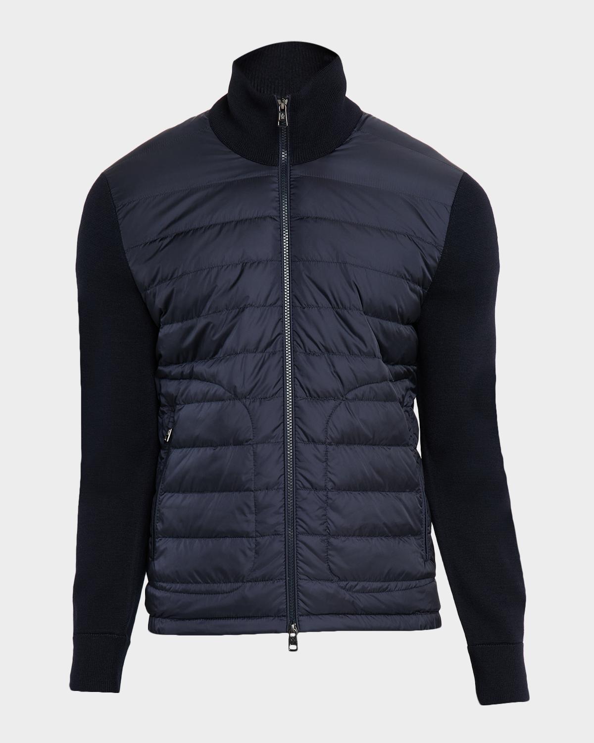Moncler Men's Archivio Basic Puffer Wool Sleeve Cardigan