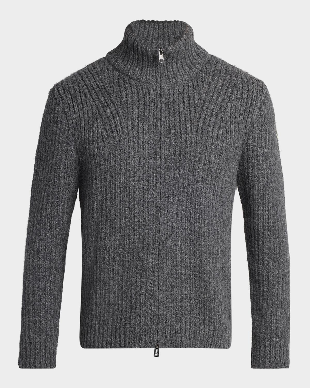 Moncler Men's Ribbed Full-Zip Sweater
