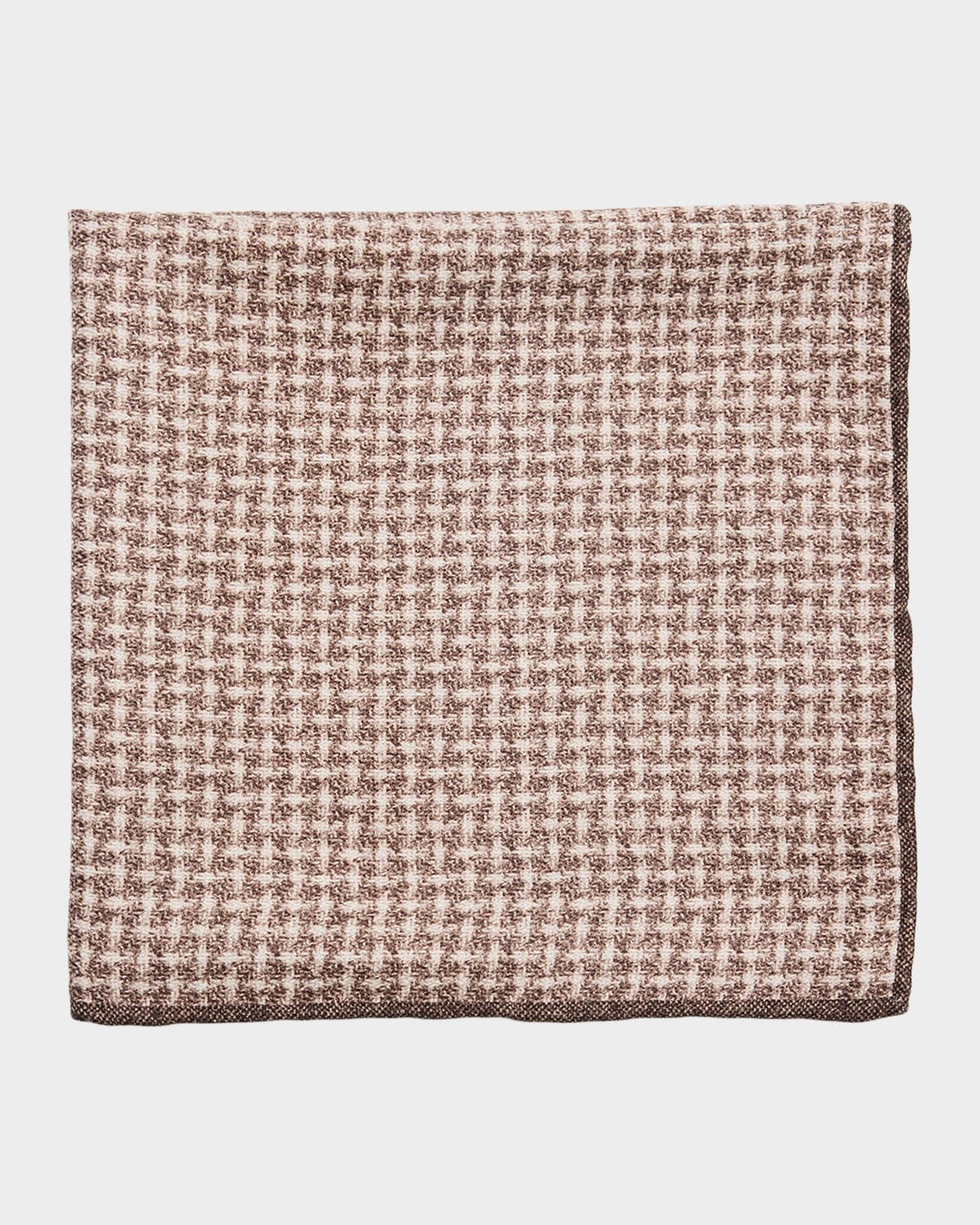 Brunello Cucinelli Men 's Houndstooth Effect Silk Pocket Square