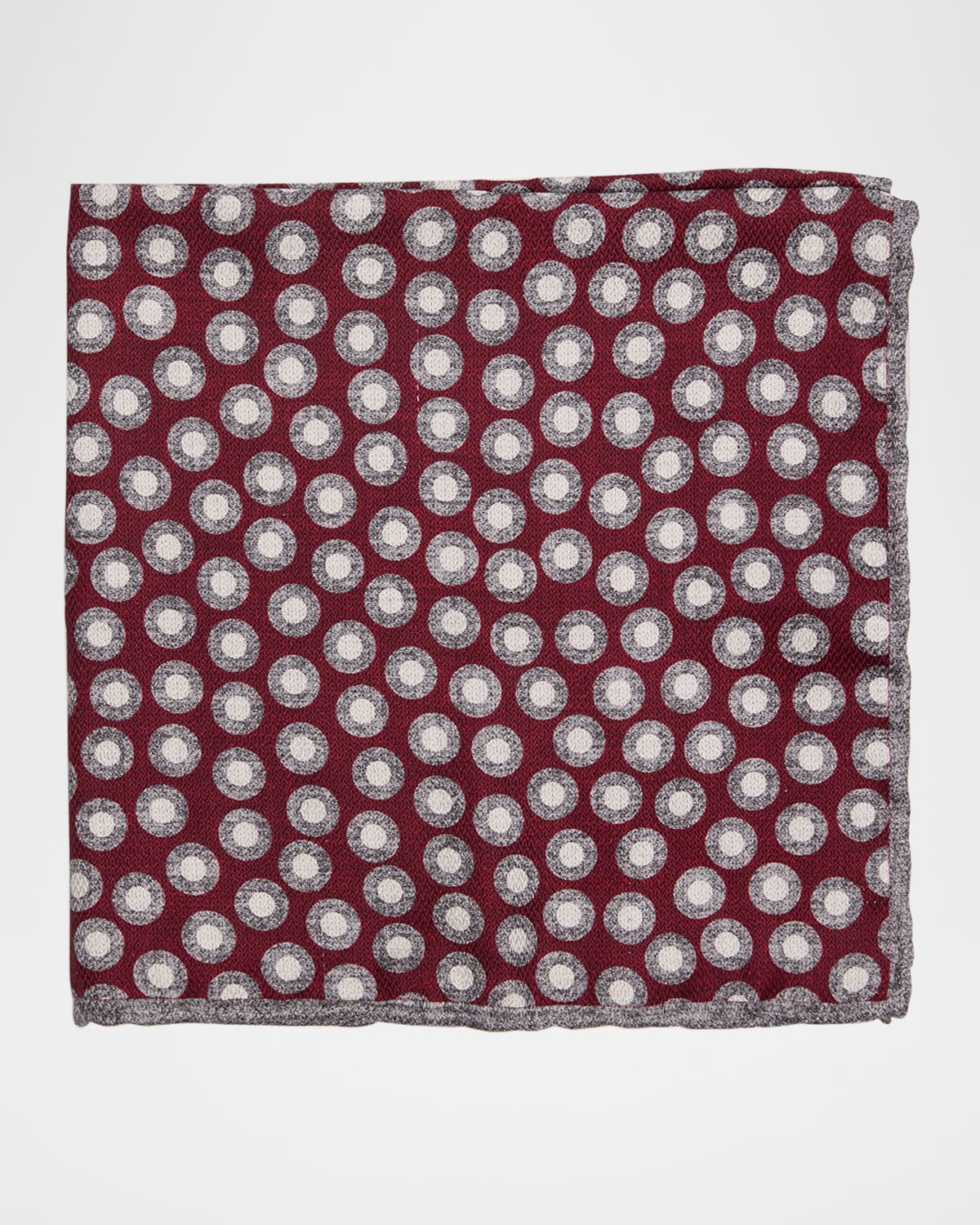 Brunello Cucinelli Men 's Silk Geometric Circle Pocket Square