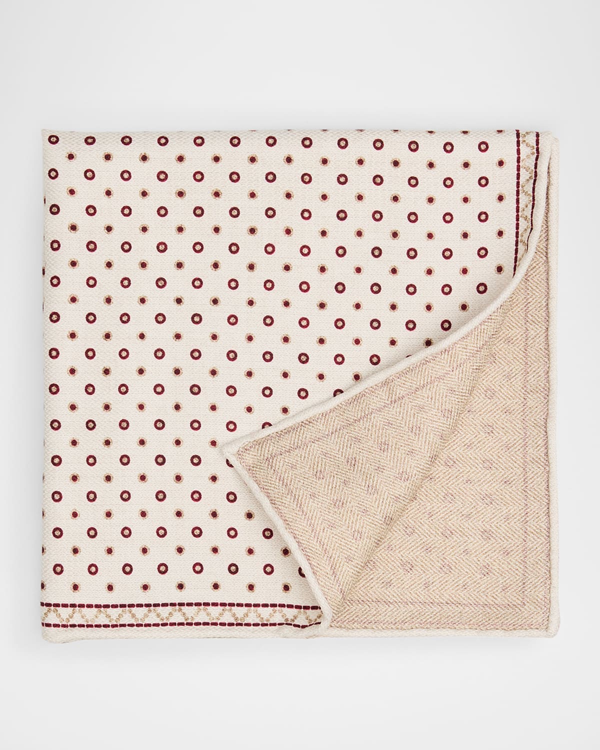 Brunello Cucinelli Men 's Polka Dot-Print Silk Pocket Square