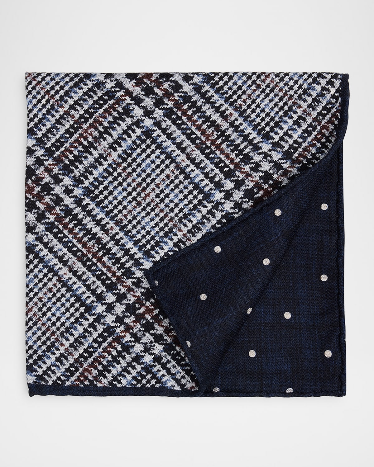 Brunello Cucinelli Men 's Tartan Check Silk Pocket Square