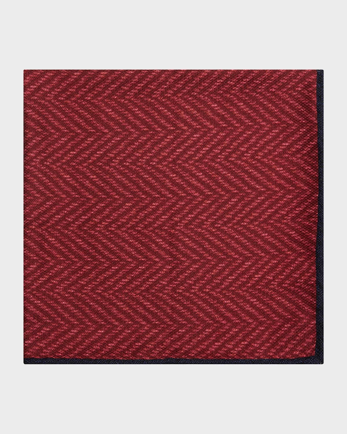Brunello Cucinelli Men 's Chevron-Print Silk Pocket Square