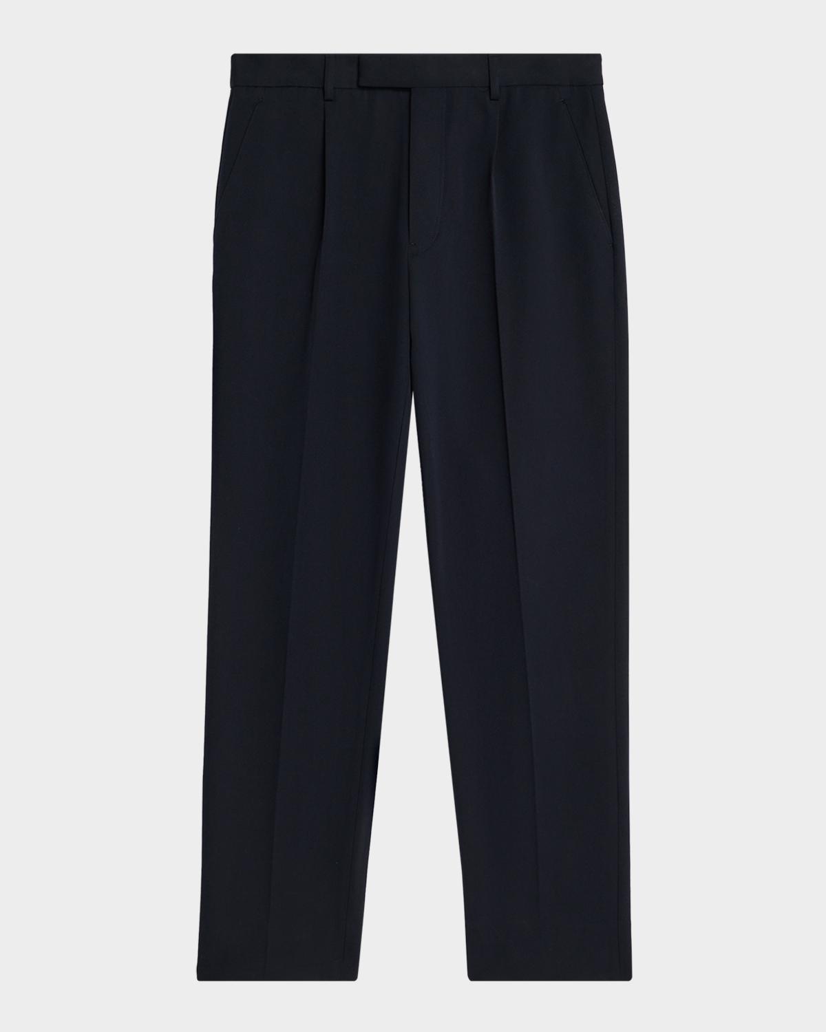 ZEGNA Men's Cotton and Wool Single-Pleated Pants