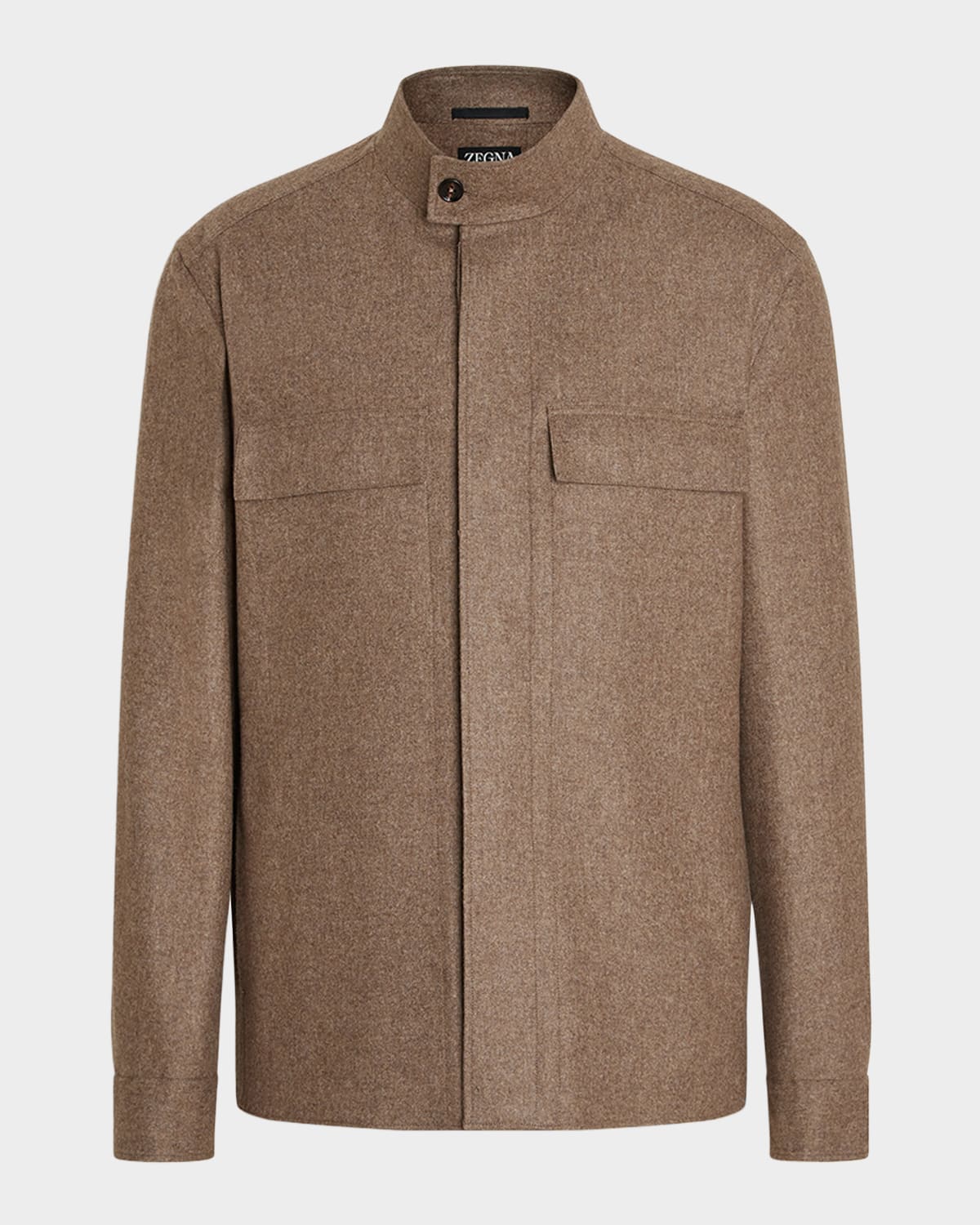 ZEGNA Men 's Melange Cashmere Overshirt with Pockets