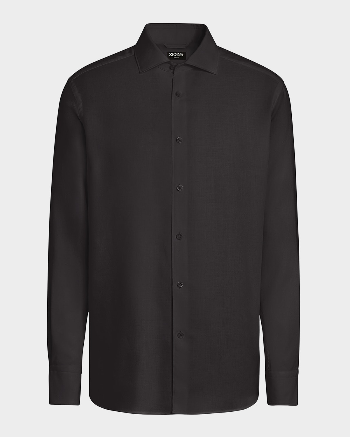 ZEGNA Men 's Cashco Cashmere and Cotton Solid Dress Shirt